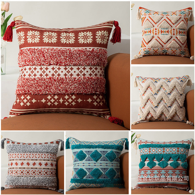 Tasseled Tufted Throw Pillows