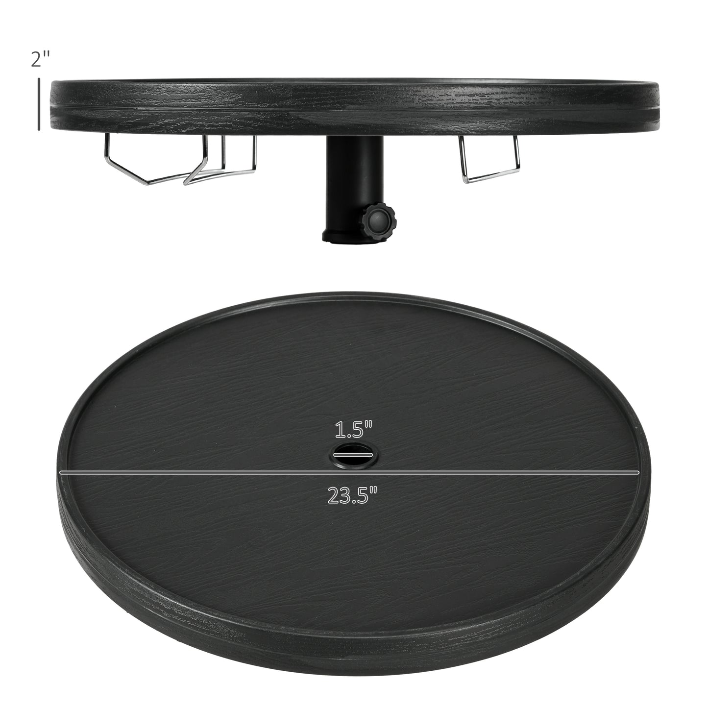 Umbrella Table Tray with Wine Glass Holder