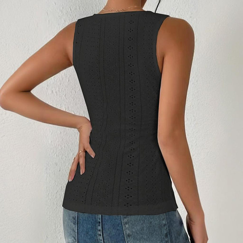 Women's Casual V-Neck Sleeveless T-Shirt
