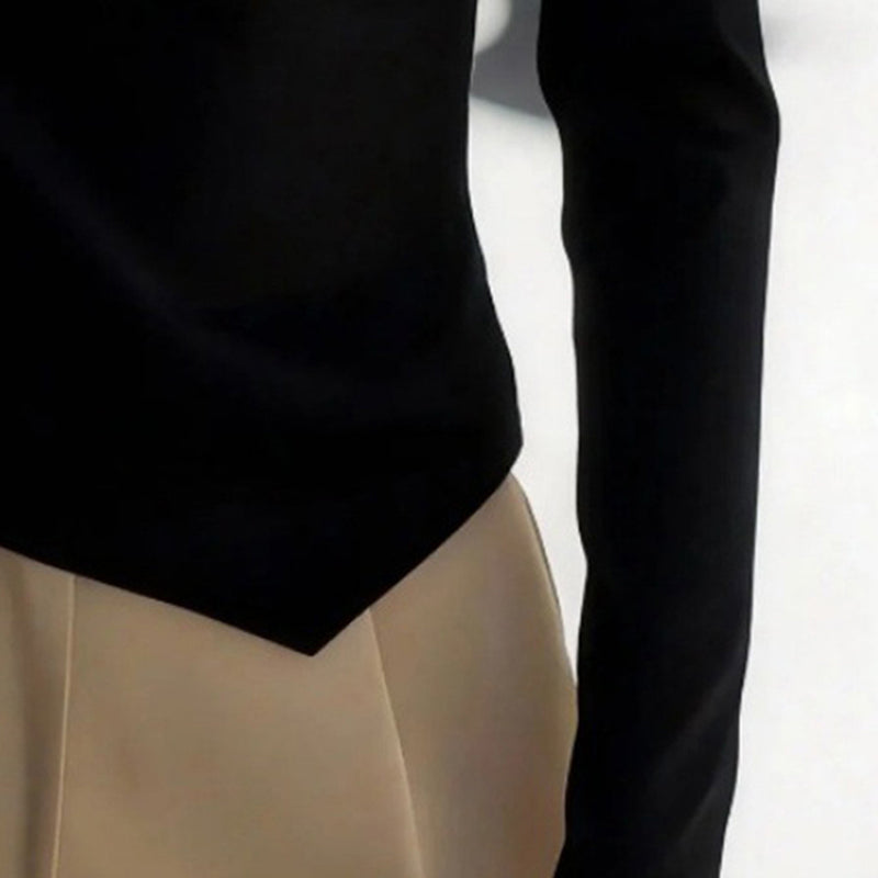 Women's Long Sleeve Slim Fit Asymmetrical Shirt