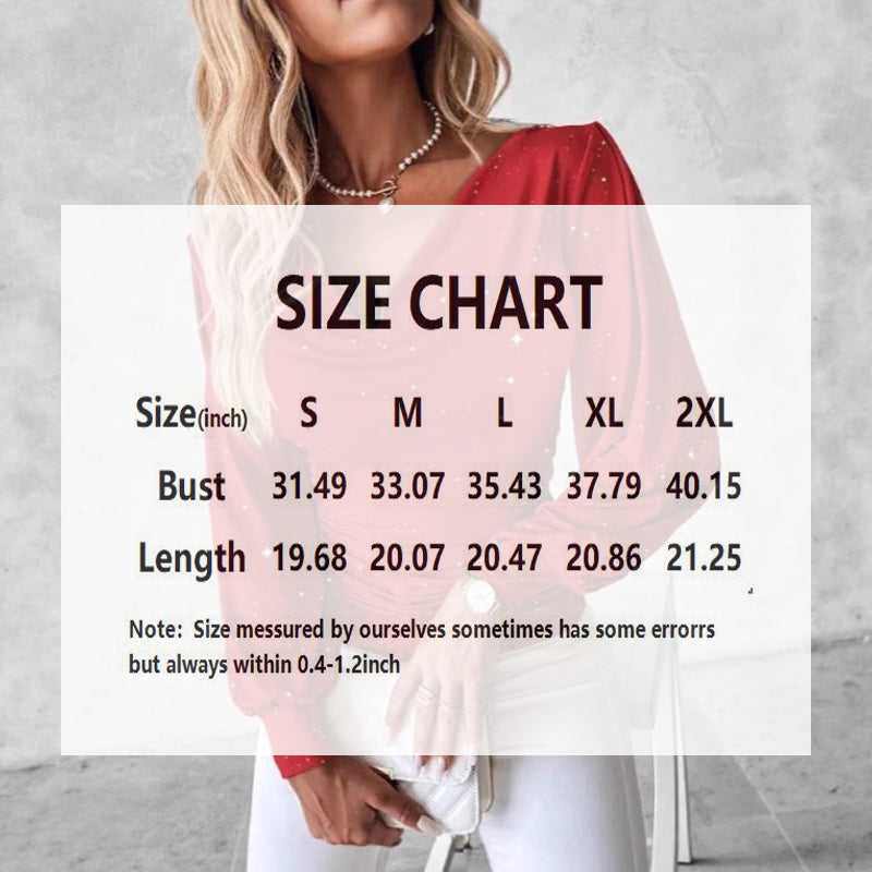 Women's Elegant Cowl Neck T-Shirt With Star Sequin & Ruffle Detail