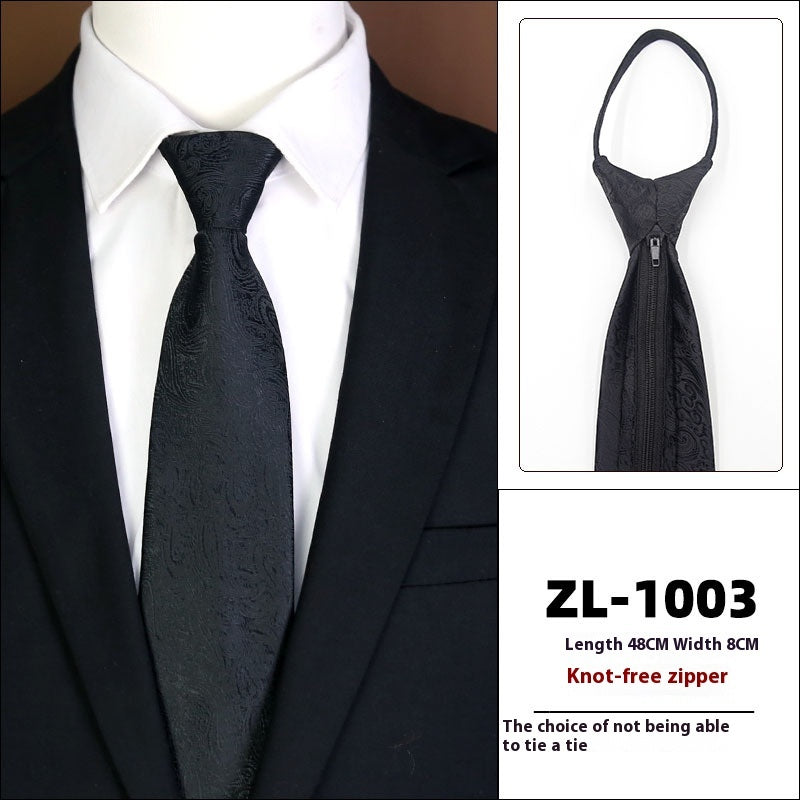 Men's Formal Business Zipper Tie
