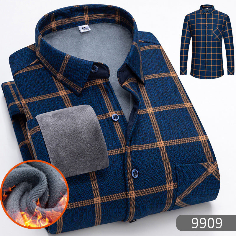 Men's Warm Fleece-Lined Thickened Shirt