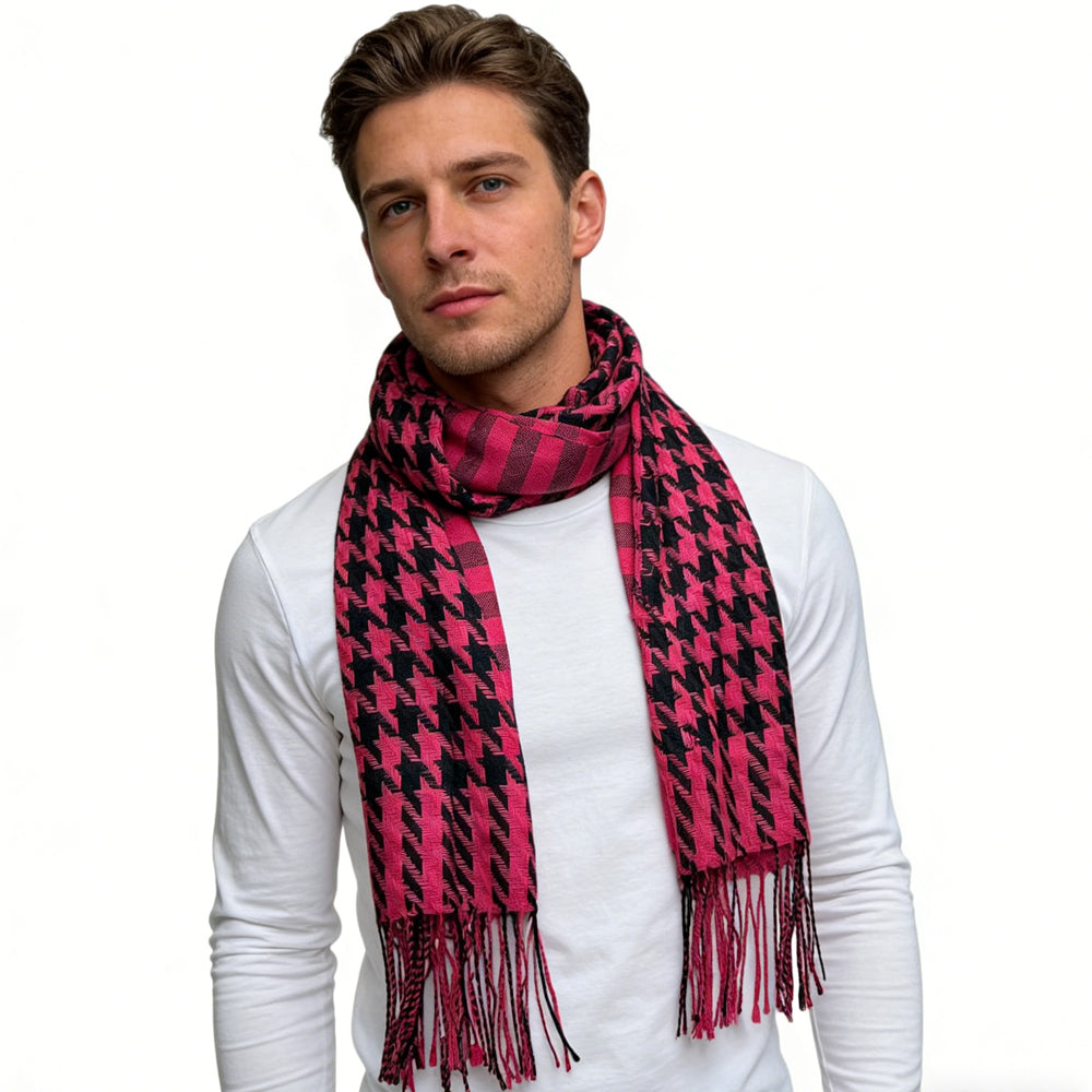 Textured Plush Jacquard Weave Traps Warmth Scarf