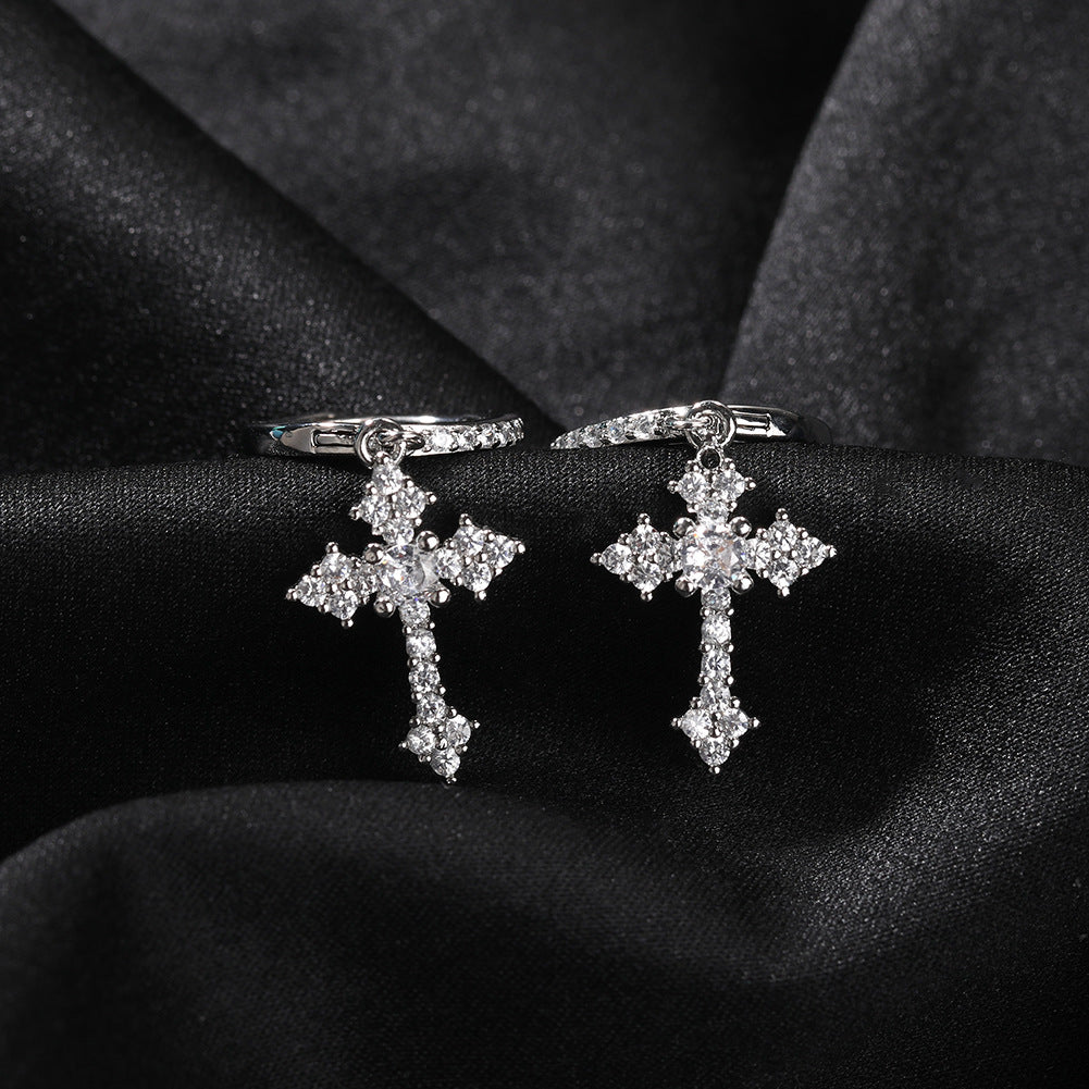 Men's Sparkling/Cross/Dangle Huggie Hoops