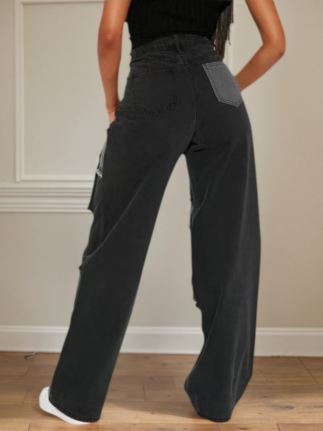 Large-size Women's High-quality Straight-cut High Jeans