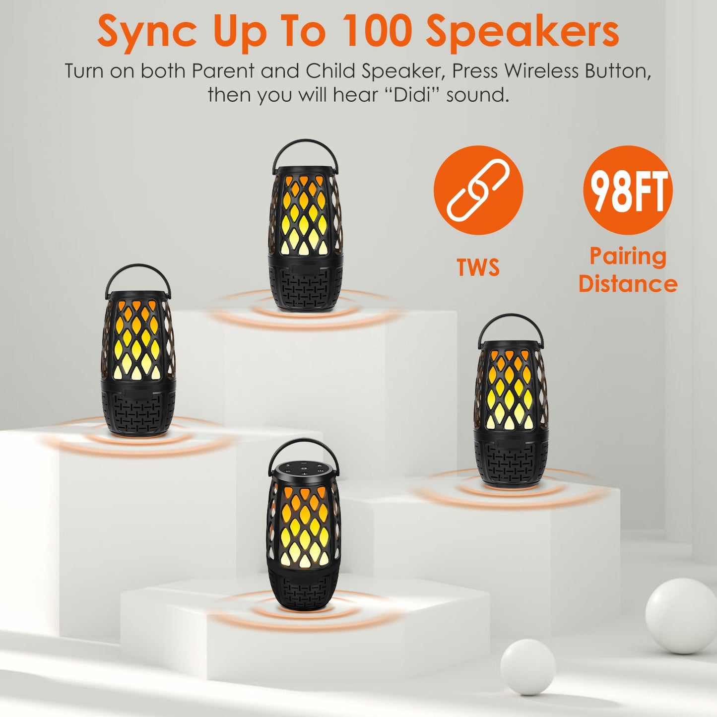 IPX5 1Pc - 4 In 1 Wireless 5.3 Outdoor/Patio Speaker
