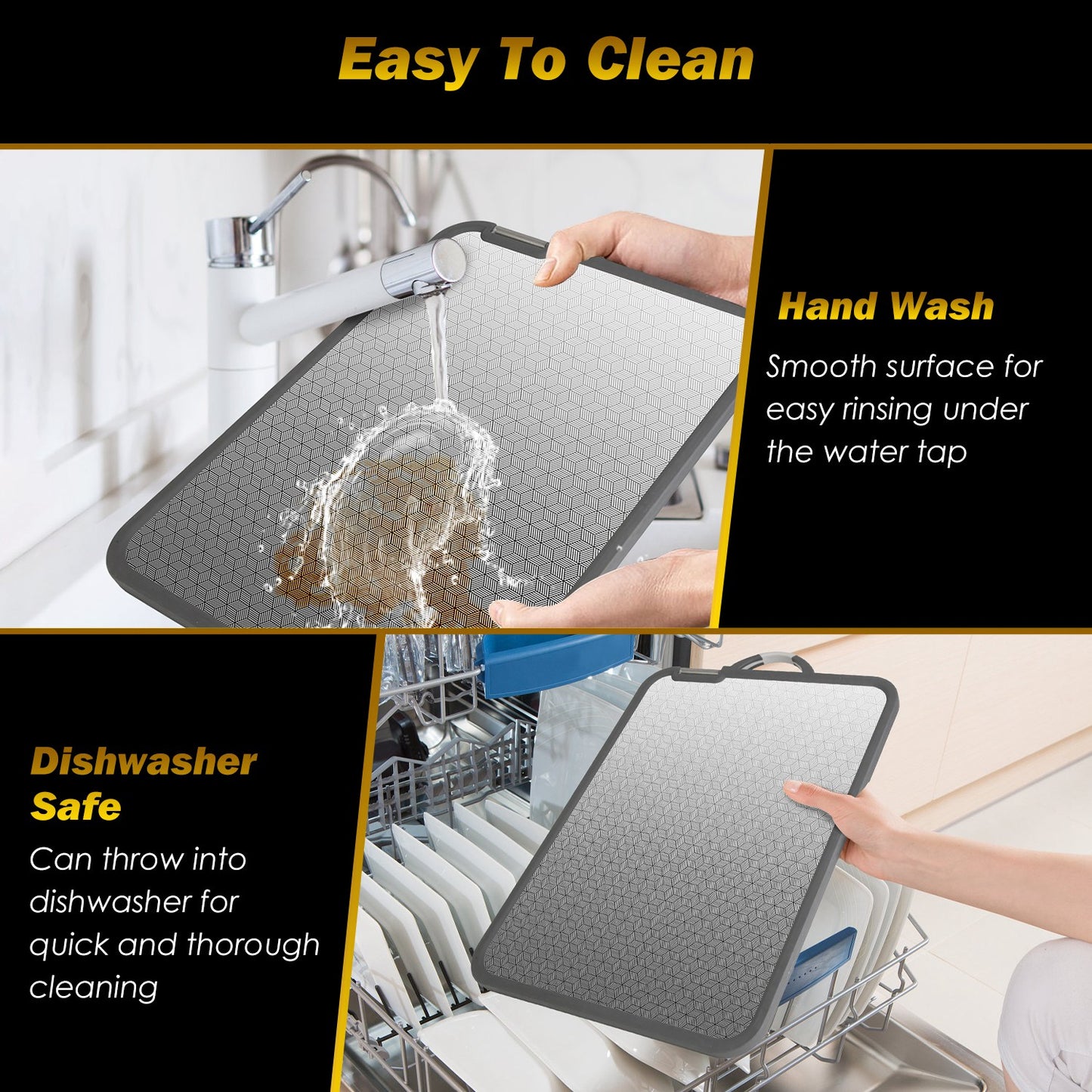 2Pcs Double Sided Cutting Board Stainless
