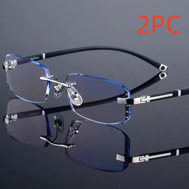 Men's Diamond Rimmed Frameless Reading Glasses