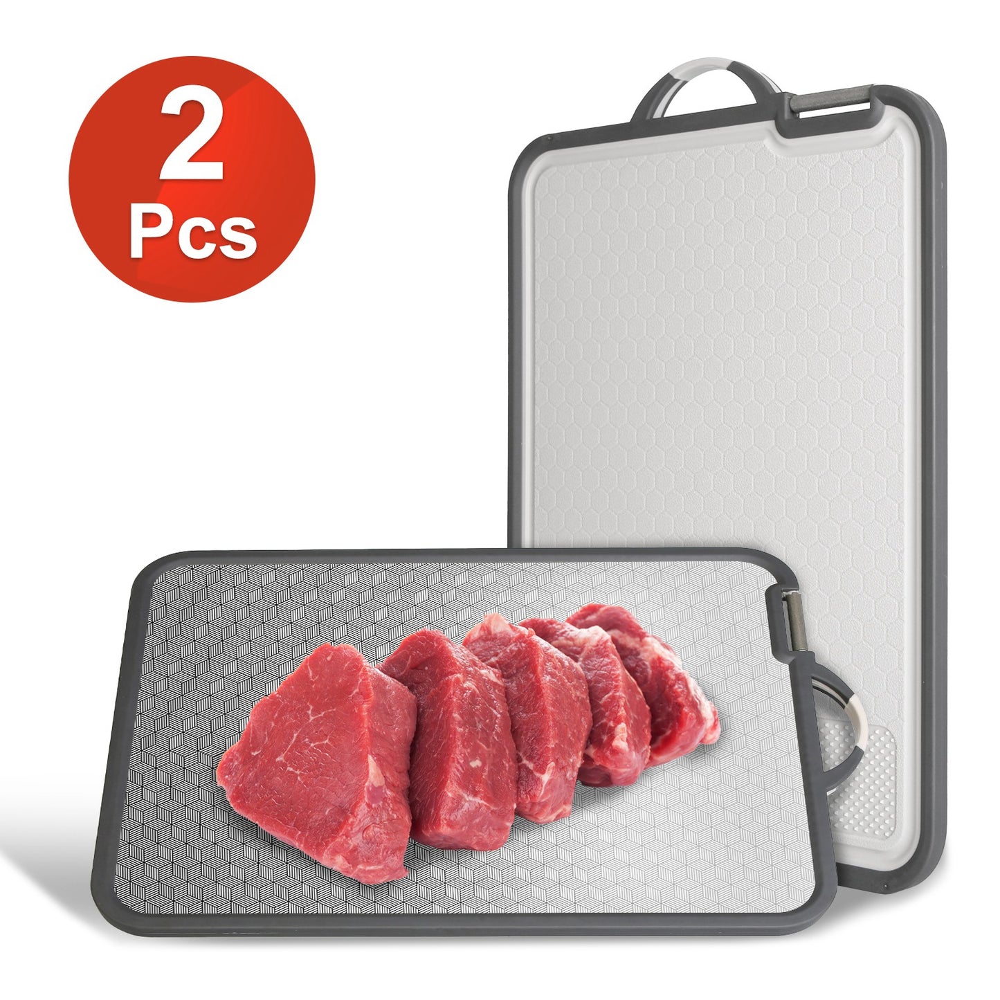 2Pcs Double Sided Cutting Board Stainless