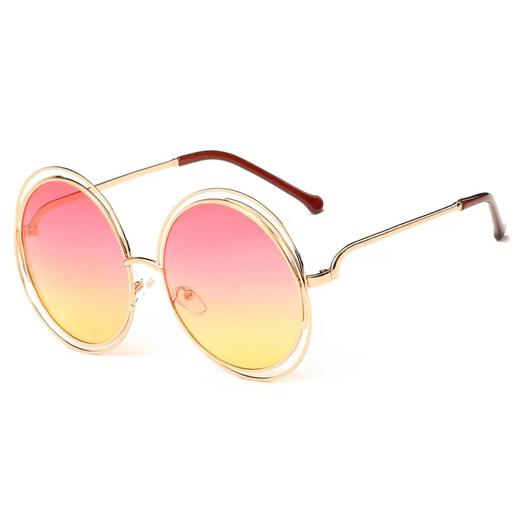 Women's Large Frame Round Sun Glasses