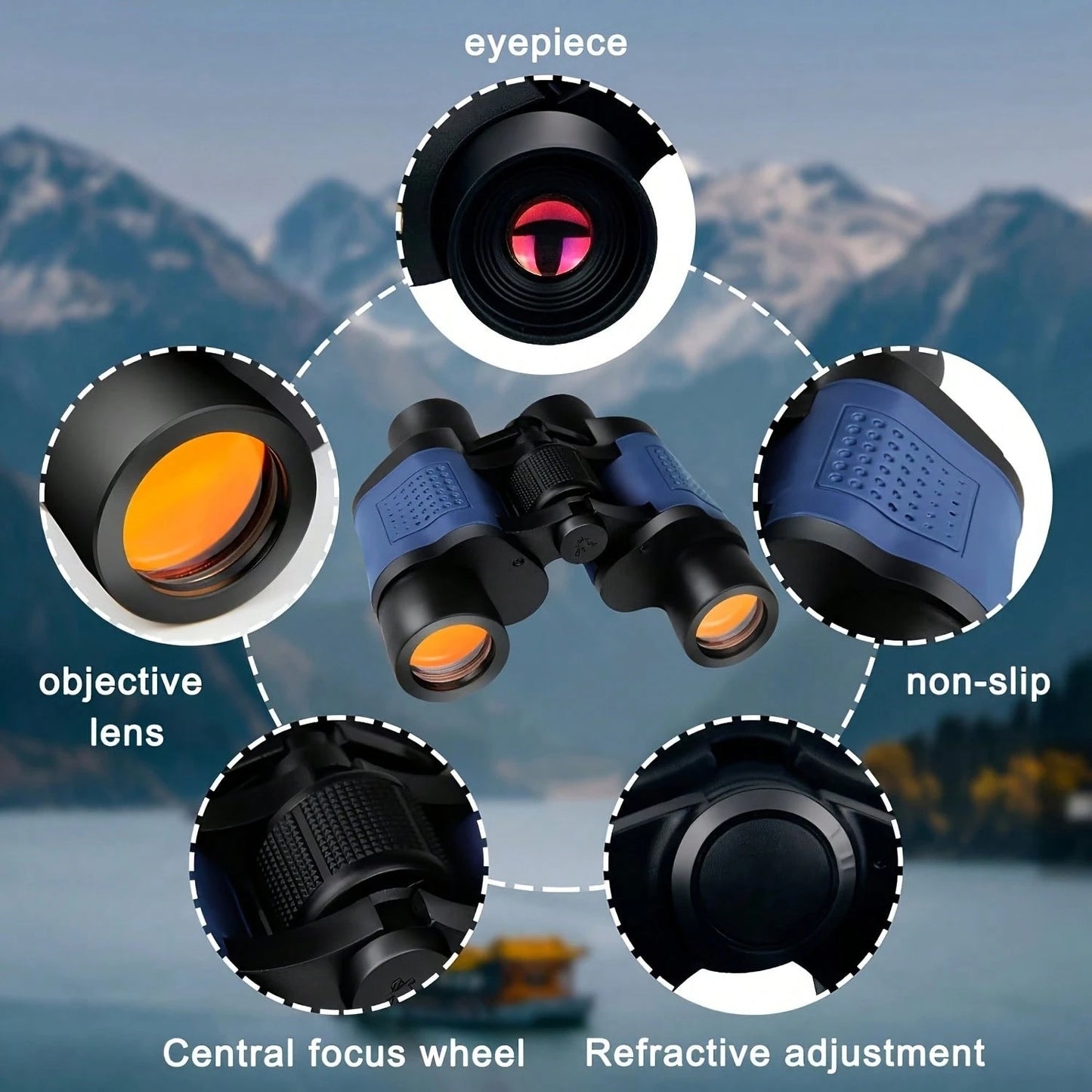 1PC Binoculars 60x60 Binoculars With Night Vision