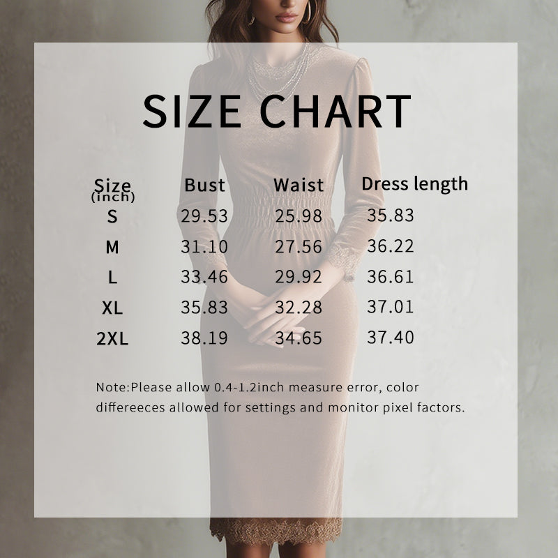 Women's Velvet Lace Trim Bodycon Dress