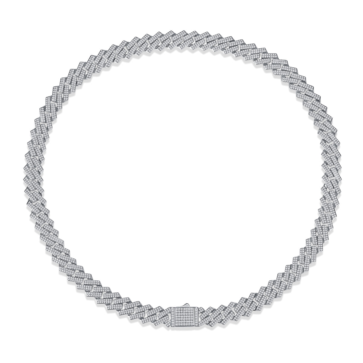 Men's Luxury Fashion Diamond/Silver Necklace