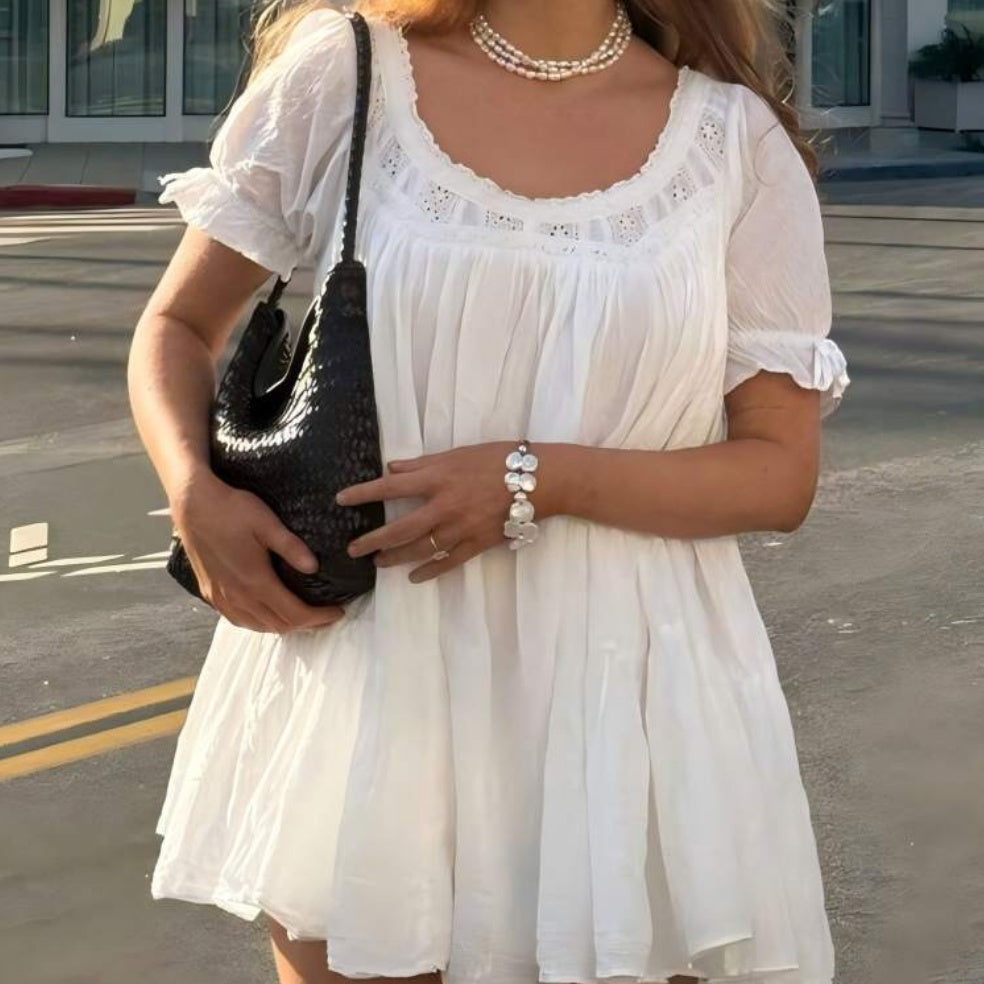Women's White Lace A-line Skirt