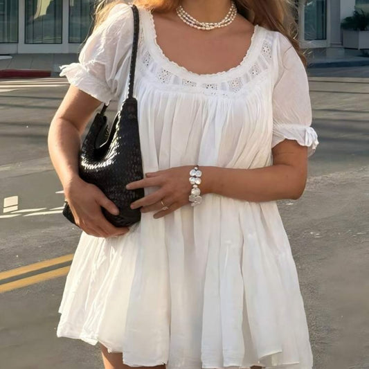 Women's White Lace A-line Skirt
