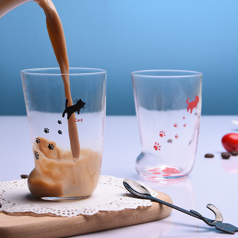 Creative Cute Cat Paws Glass