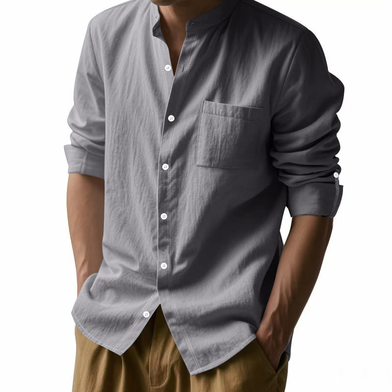 Long Sleeve Stand Collar Shirt