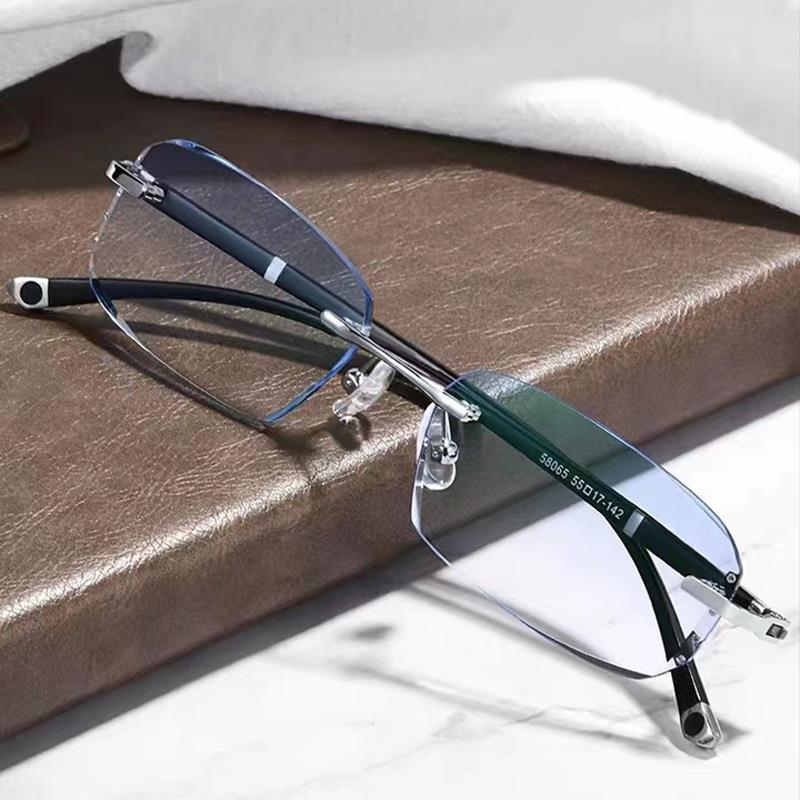 Men's Diamond Rimmed Frameless Reading Glasses
