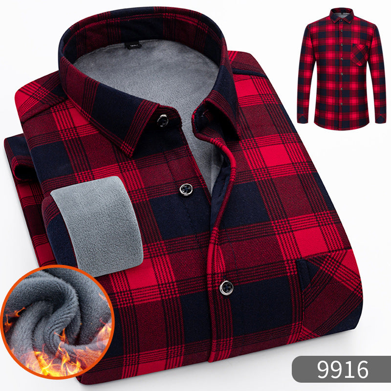 Men's Warm Fleece-Lined Thickened Shirt