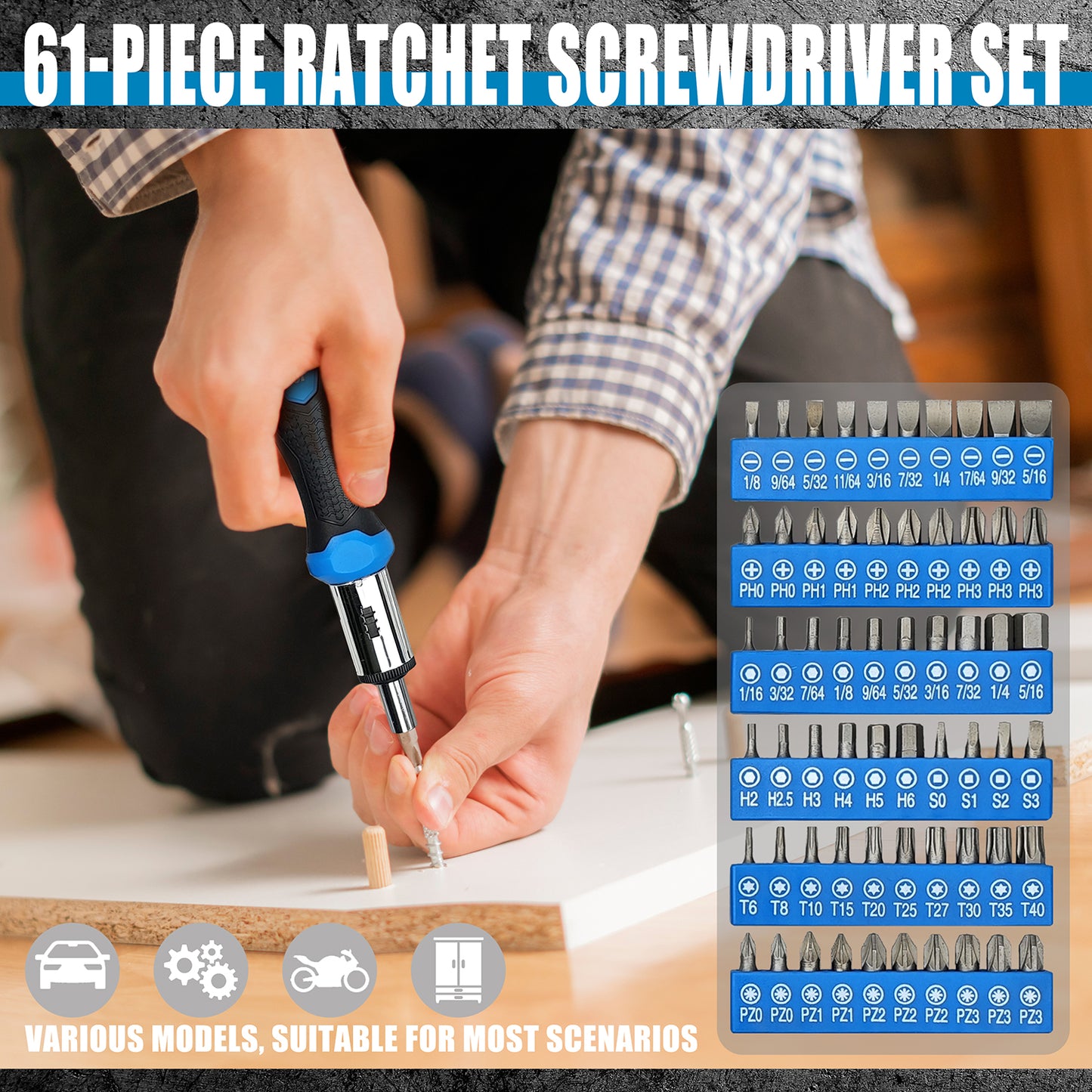 One Hundred-Piece Screwdriver Set
