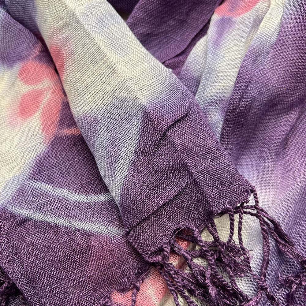 Purple Printed Viscose Scarf