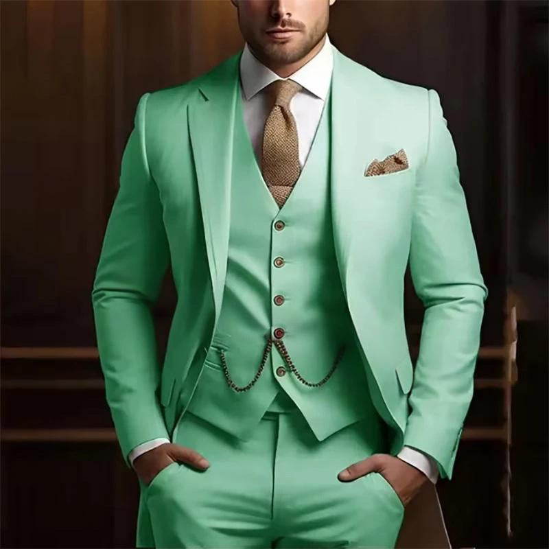 Men's High-Grade Gentleman Temperament Slim Suit Three-piece Suit