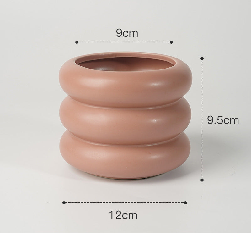 Morandi Round Ceramic Flower Vase