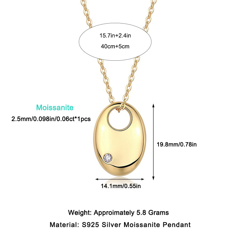 First Encounter - A Fashionable & Trendy Diamond Pendant Necklace/Sterling Silver & Gold Plating