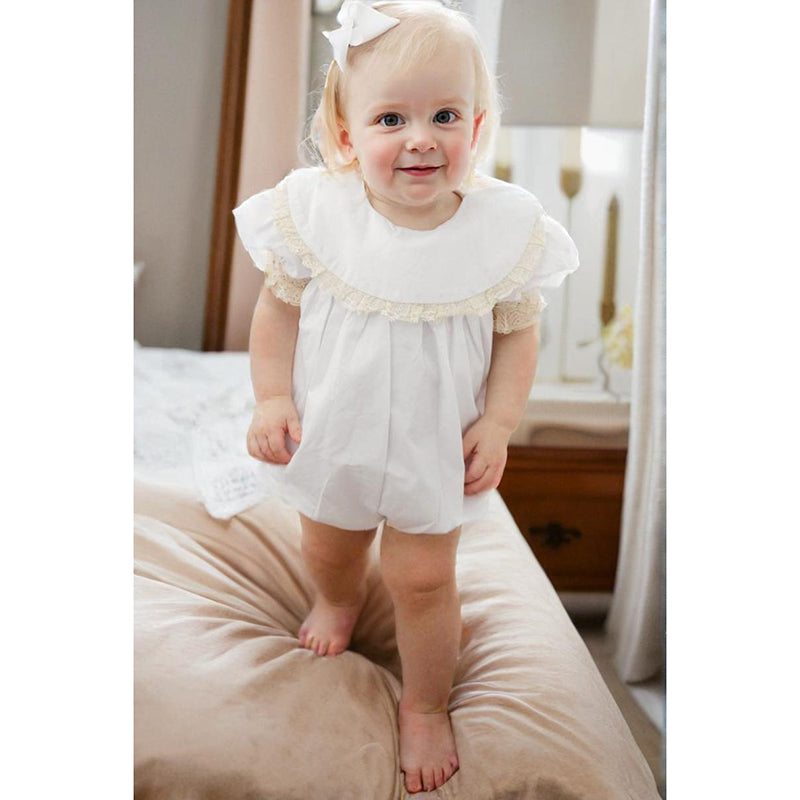 Baby Girl White Lace Romper