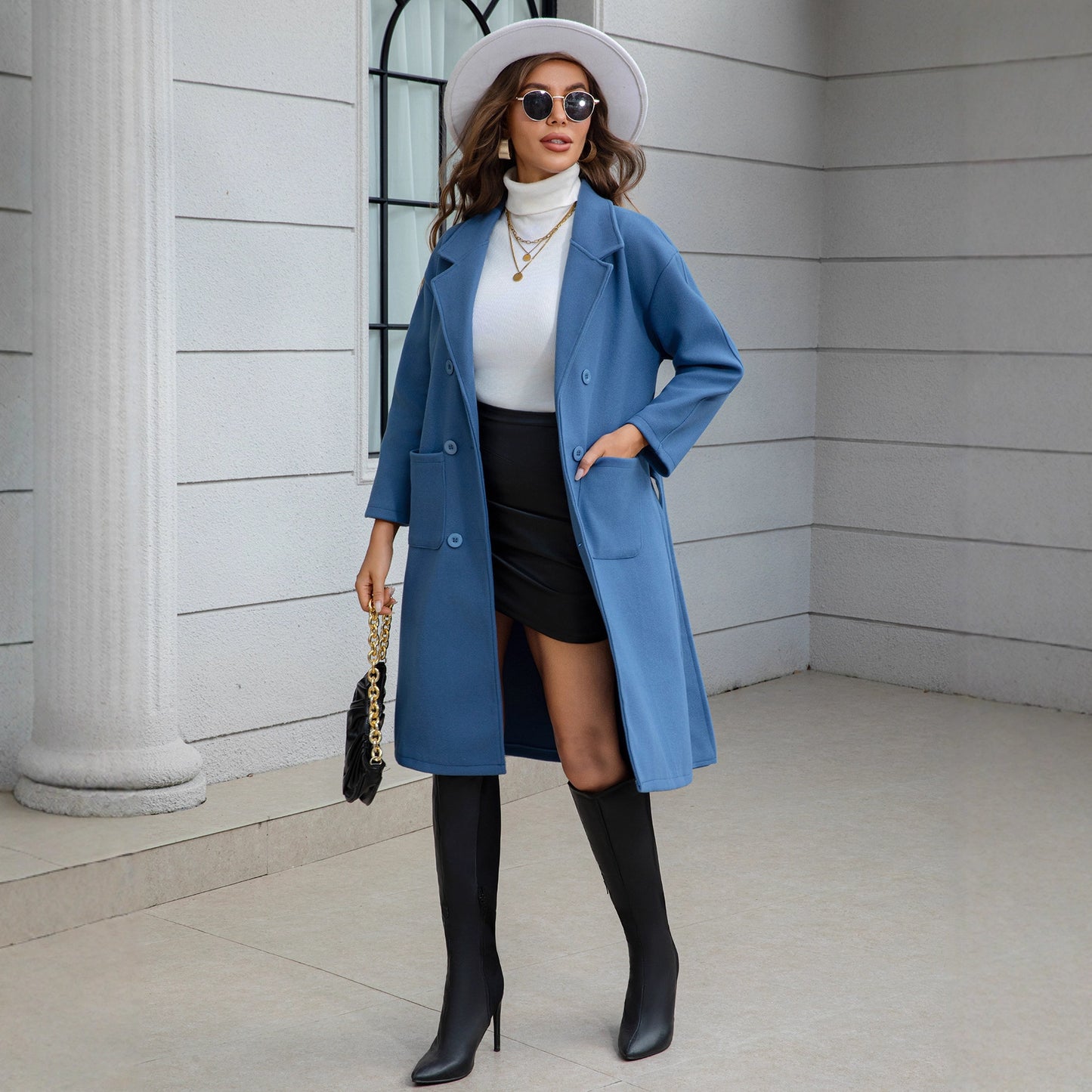 Women's Mid-Length Wool Coat