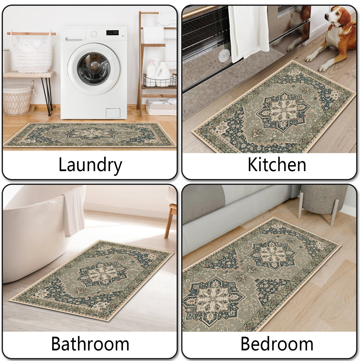 Boho Kitchen Rug Mat Sets - 3 Piece