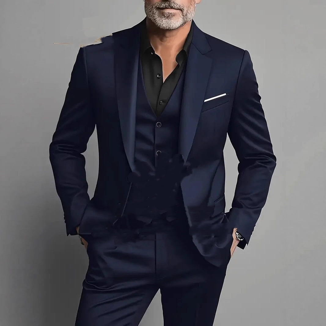 Men's Business Slim-Fitting Suit Three-Piece Suit