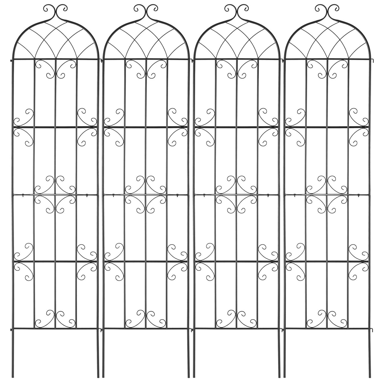 4 Packs Metal Garden Trellis For Climbing Plant Support 87x20 In Rustproof