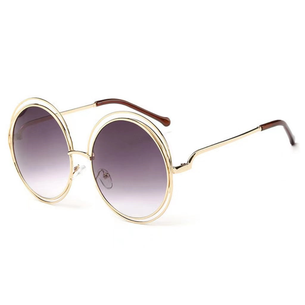 Women's Large Frame Round Sun Glasses