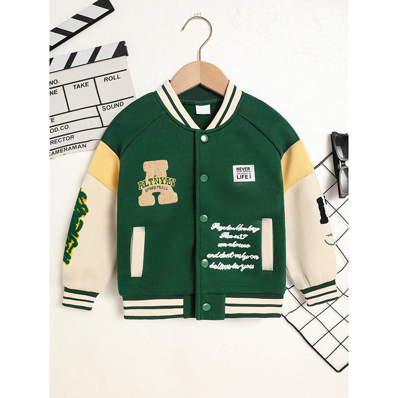 Toddler/Boy's Trendy Embroidery Baseball Sports Coat
