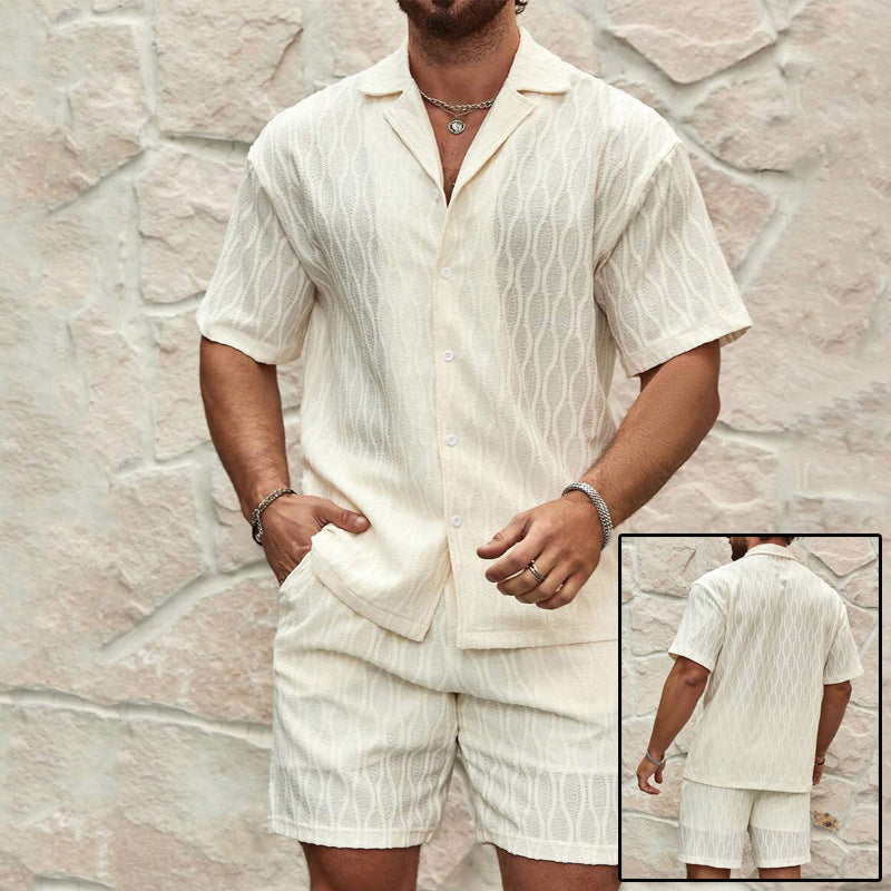 Men's Summer Fashion Solid Loose Casual Two Pieces