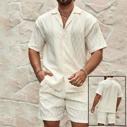 Men's Summer Fashion Solid Loose Casual Two Pieces