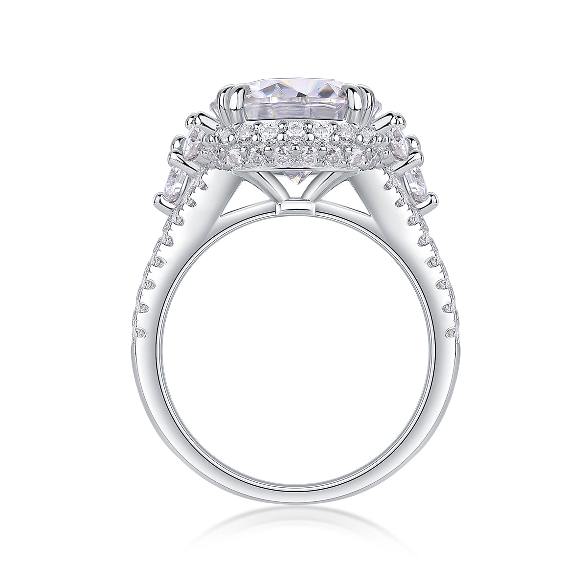 5-carat Moissan Diamond S925 Sterling Silver & Platinum-Plated Diamond Ring