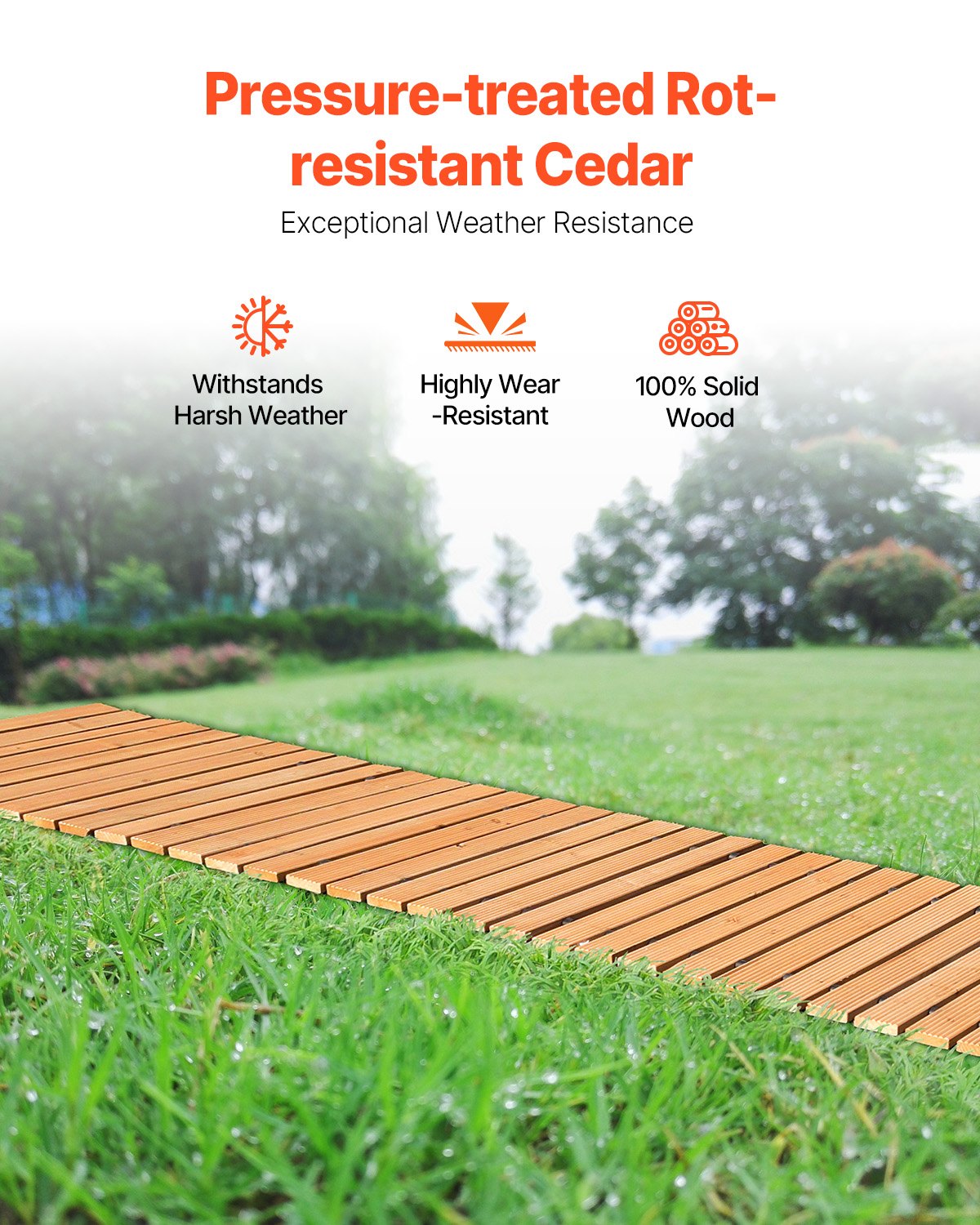 16 Ft L X 17 In W Straight Wooden Garden Pathway Roll Out Garden Walkway