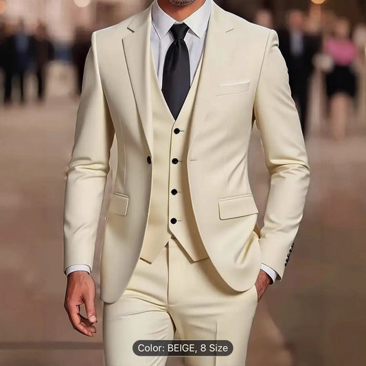 Men's Suit Set - Wedding - Business - Three-Piece Set