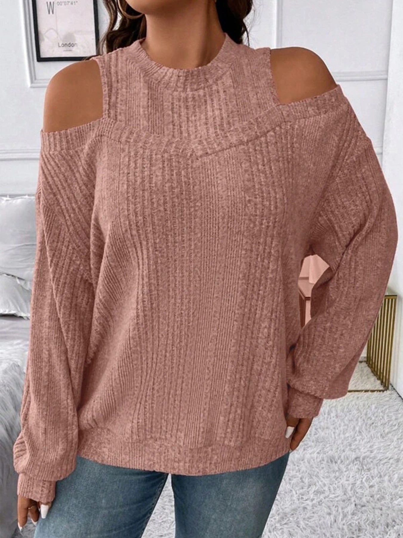 Women's Casual Fashionable Loose-Fitting Long Sleeves Top