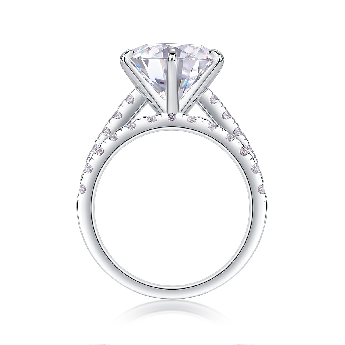 Large Diamond Rings - Set With Moissanite Silver Rings