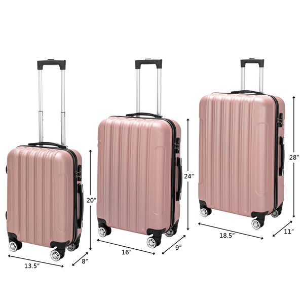 Rose Gold/Vertical 3-in-1 Suitcase