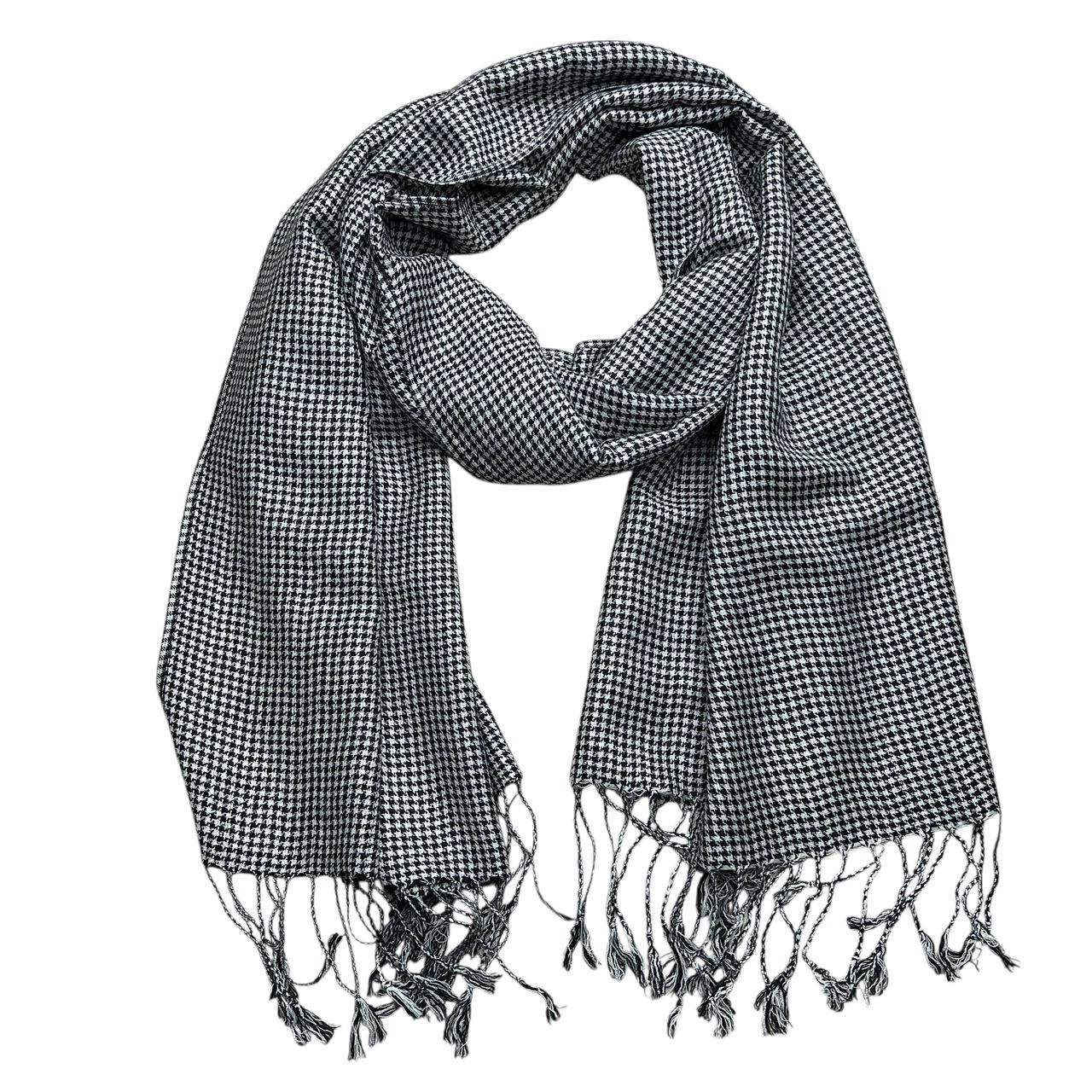 Modern Edge With Classic Colours Black White Graphic Jacquard Scarf