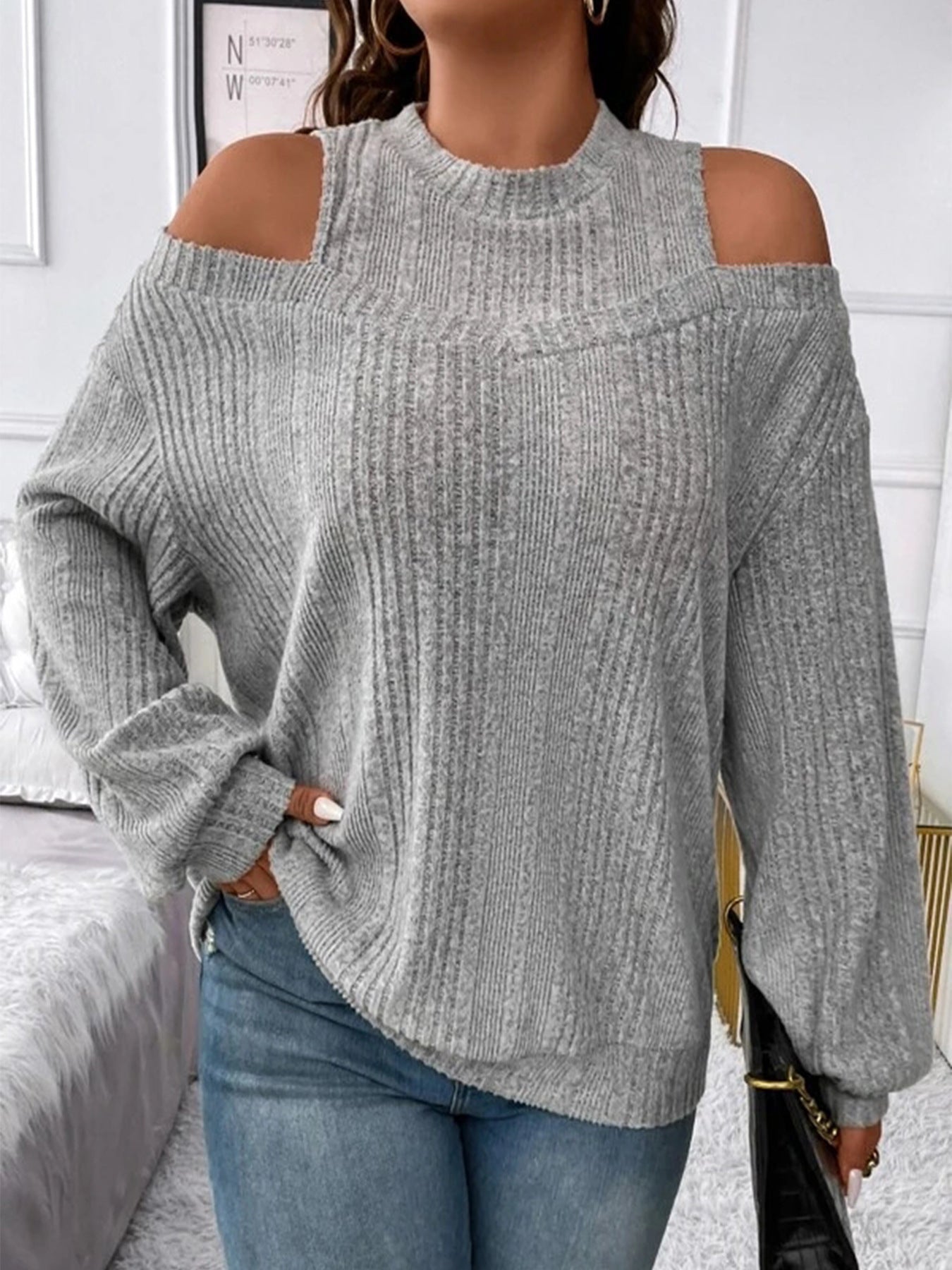 Women's Casual Fashionable Loose-Fitting Long Sleeves Top