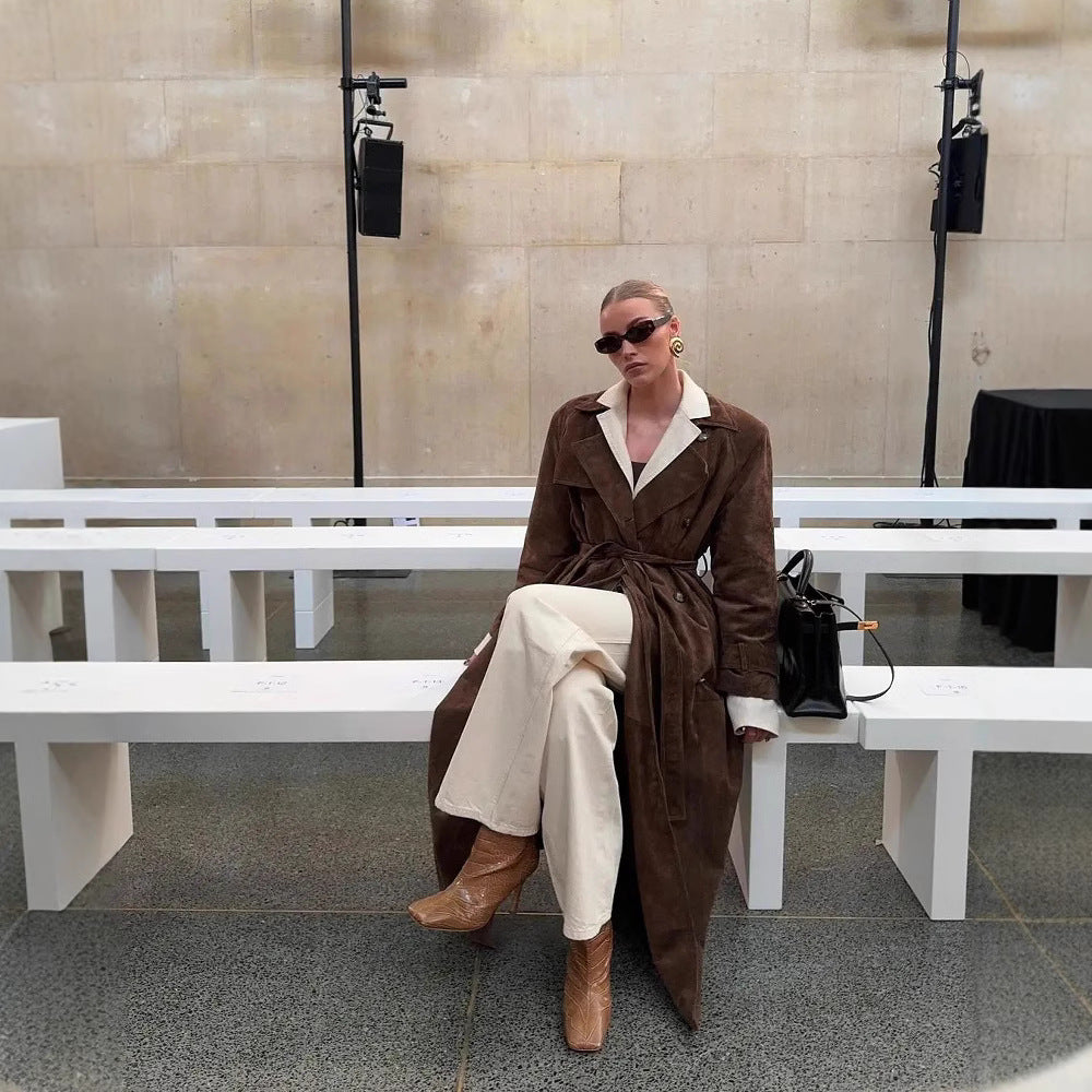 European & American Style Women's Lapel Trench Coat