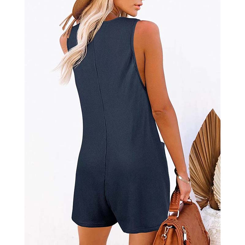 Women's Button Front Romper Jumpsuit