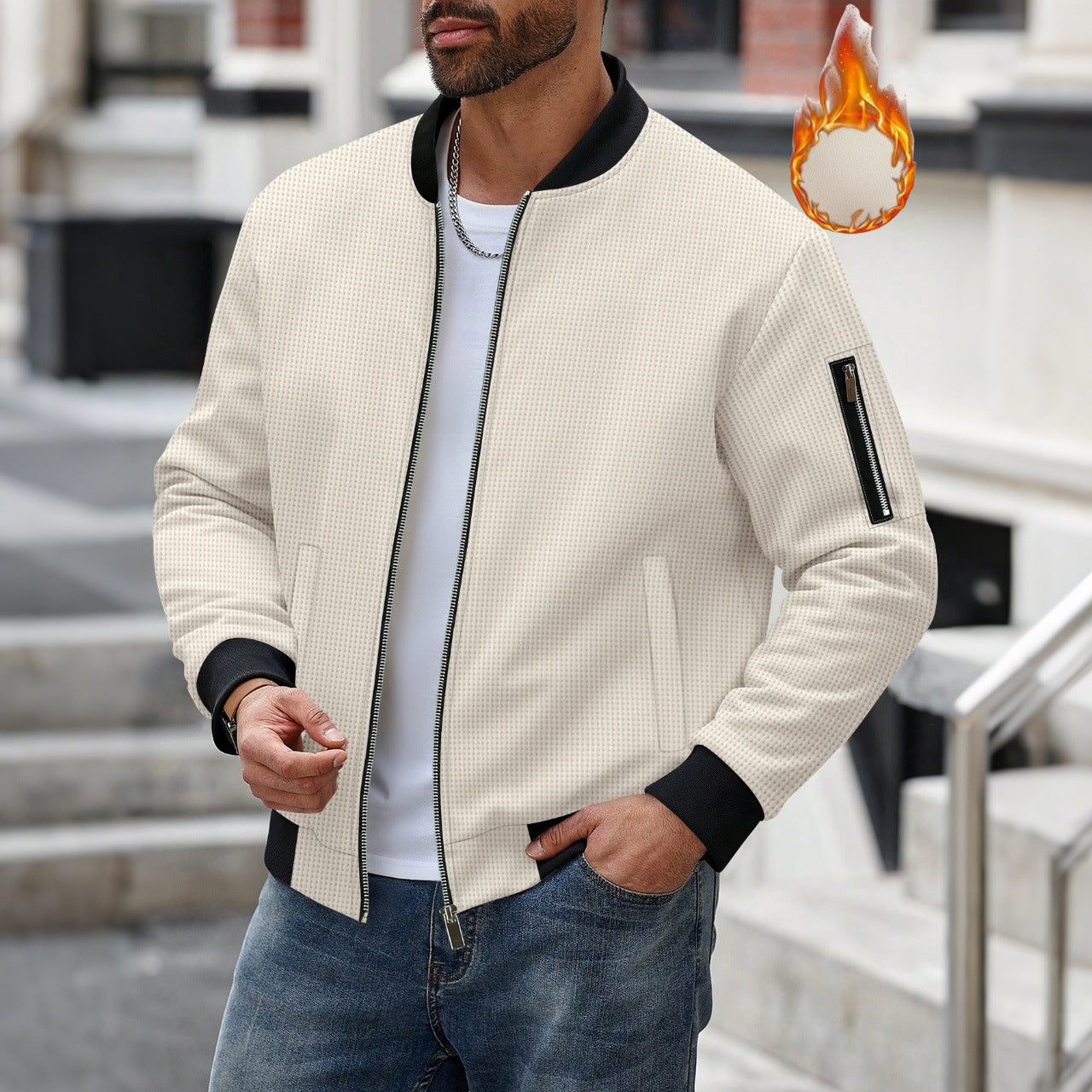 Men's Collar/Cardigan Coat