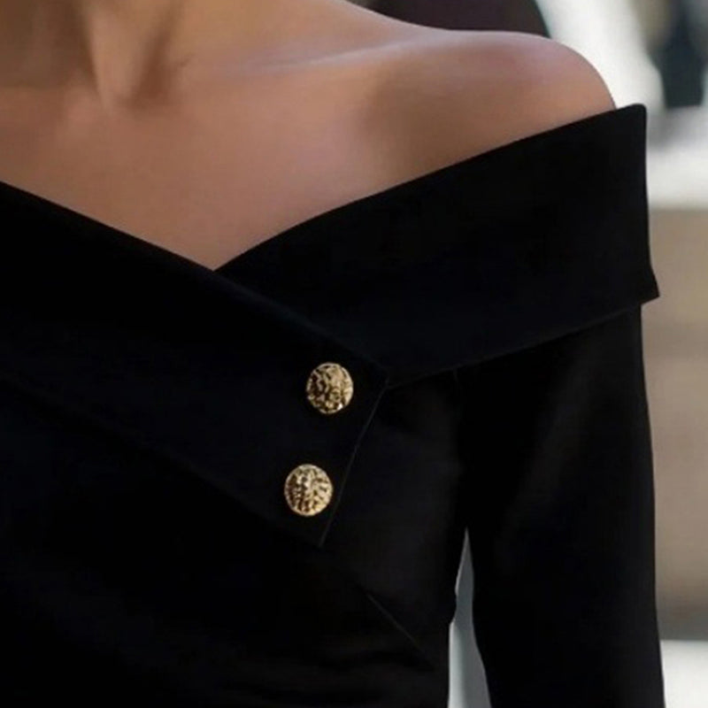 Women's Long Sleeve Slim Fit Asymmetrical Shirt
